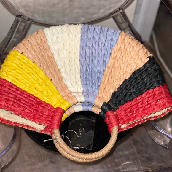 Multi Color Straw Tote Bag - Picture 3 of 4